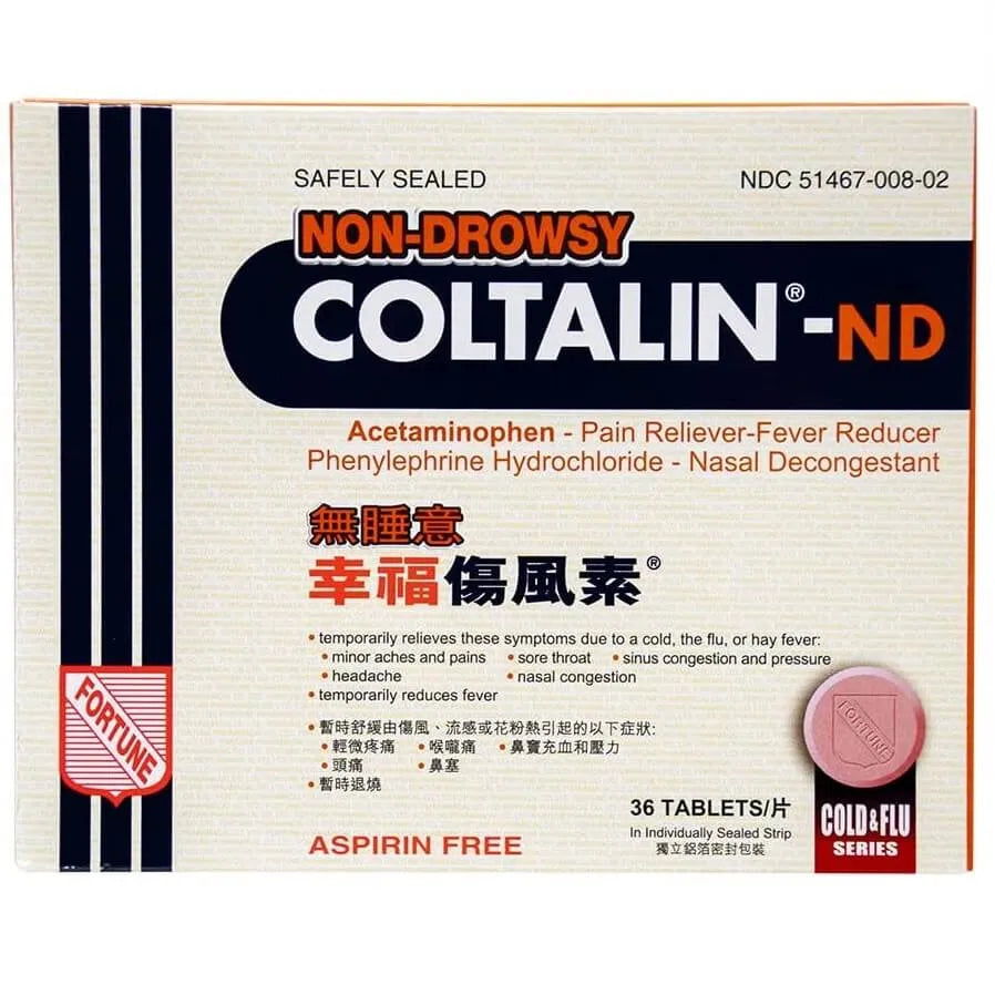 Coltalin-ND, Non-Drowsy Cold Relief (36 Tablets) - Buy at New Green Nutrition