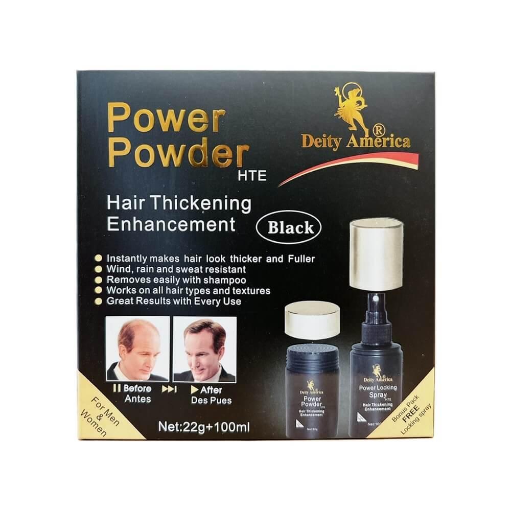 Deity America Hair Thickening Enhancement Black Color 2 Set (22g Powder + 100ml Spray) - Buy at New Green Nutrition