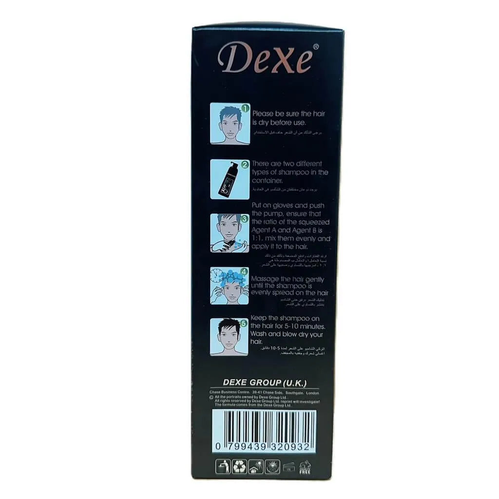 Dexe Black Hair Dye Shampoo, 3 in 1 Hair Color Shampoo Black Color (400 ML) - Buy at New Green Nutrition