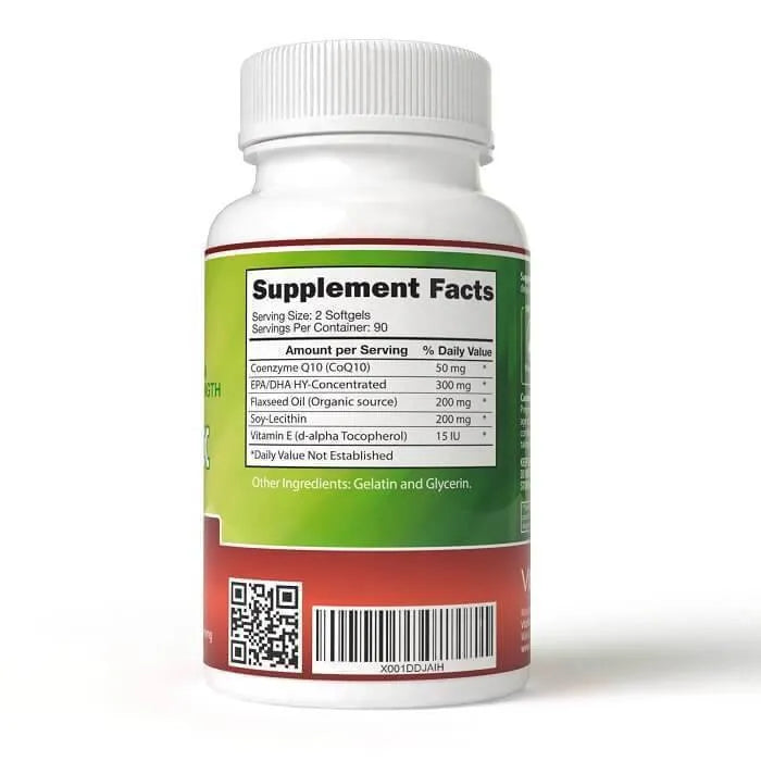 Extra Strength CoQ10 Complex, Enhanced with EPA/DHA, Lecithin, Flaxseed and Vitamin E (180 Softgels) - Buy at New Green Nutrition