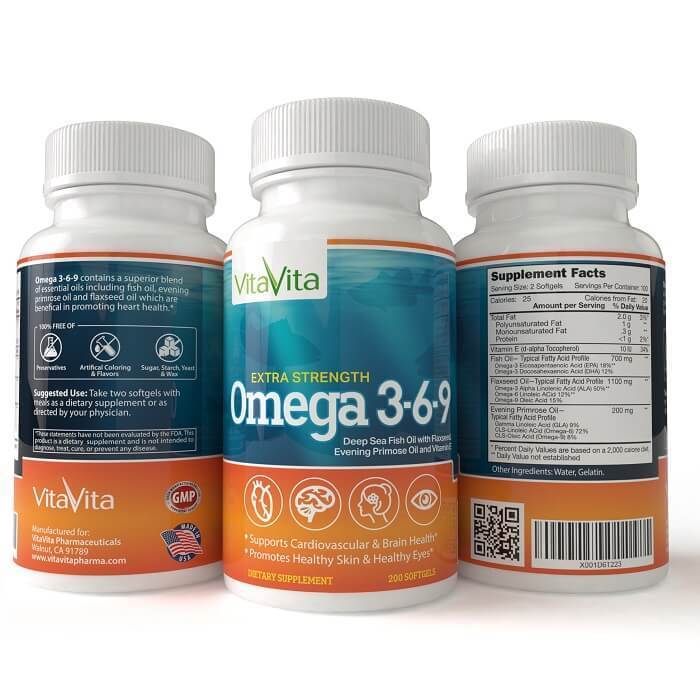 Extra Strength Omega 3-6-9 Fish Oil (200 Softgels) - Buy at New Green Nutrition
