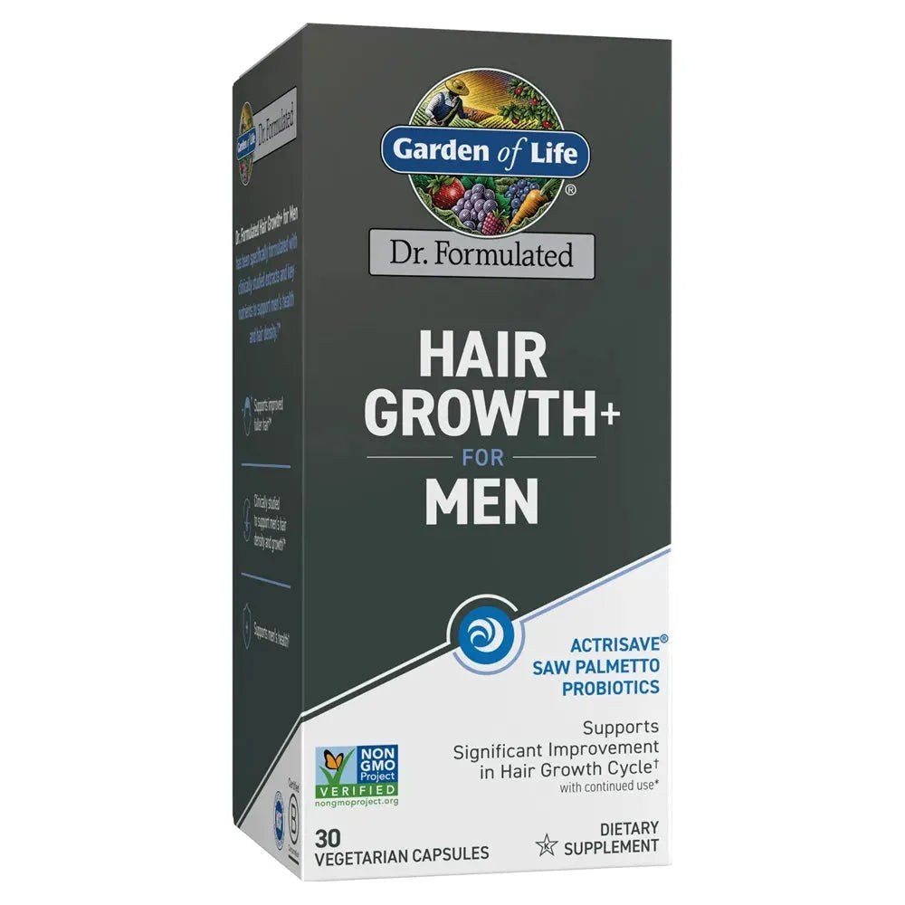 Garden of Life Dr.Formulated Hair Growth+ For Men (30 Vegetarian Capsules) - Buy at New Green Nutrition