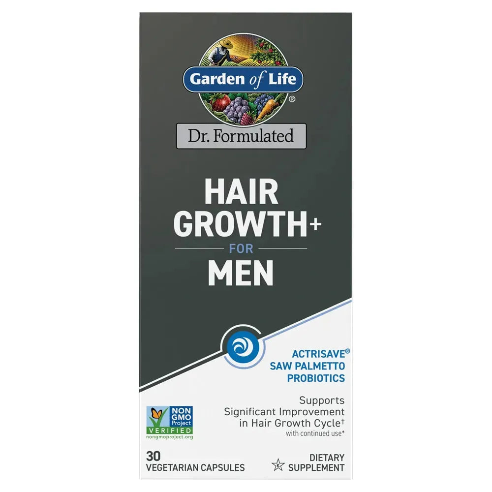 Garden of Life Dr.Formulated Hair Growth+ For Men (30 Vegetarian Capsules) - Buy at New Green Nutrition