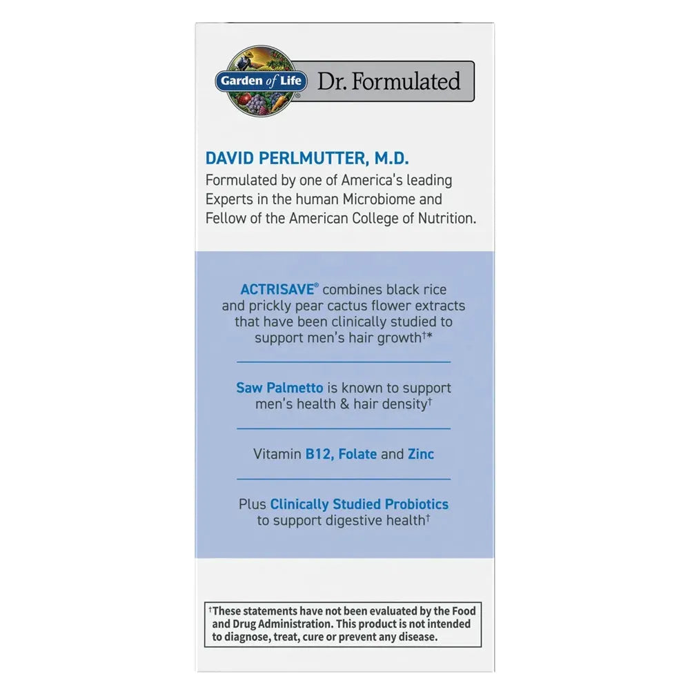 Garden of Life Dr.Formulated Hair Growth+ For Men (30 Vegetarian Capsules) - Buy at New Green Nutrition