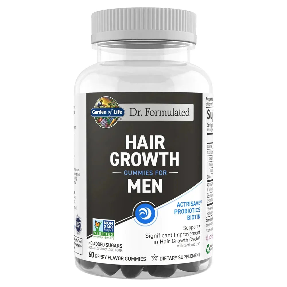 Garden of Life Dr.Formulated Hair Growth+ For Men (60 Berry Flavor Gummies) - Buy at New Green Nutrition