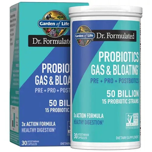 Garden of Life Dr. Formulated Probiotic Gas and Bloating 50 Billion CFU (30 Veggie Capsules) - Buy at New Green Nutrition