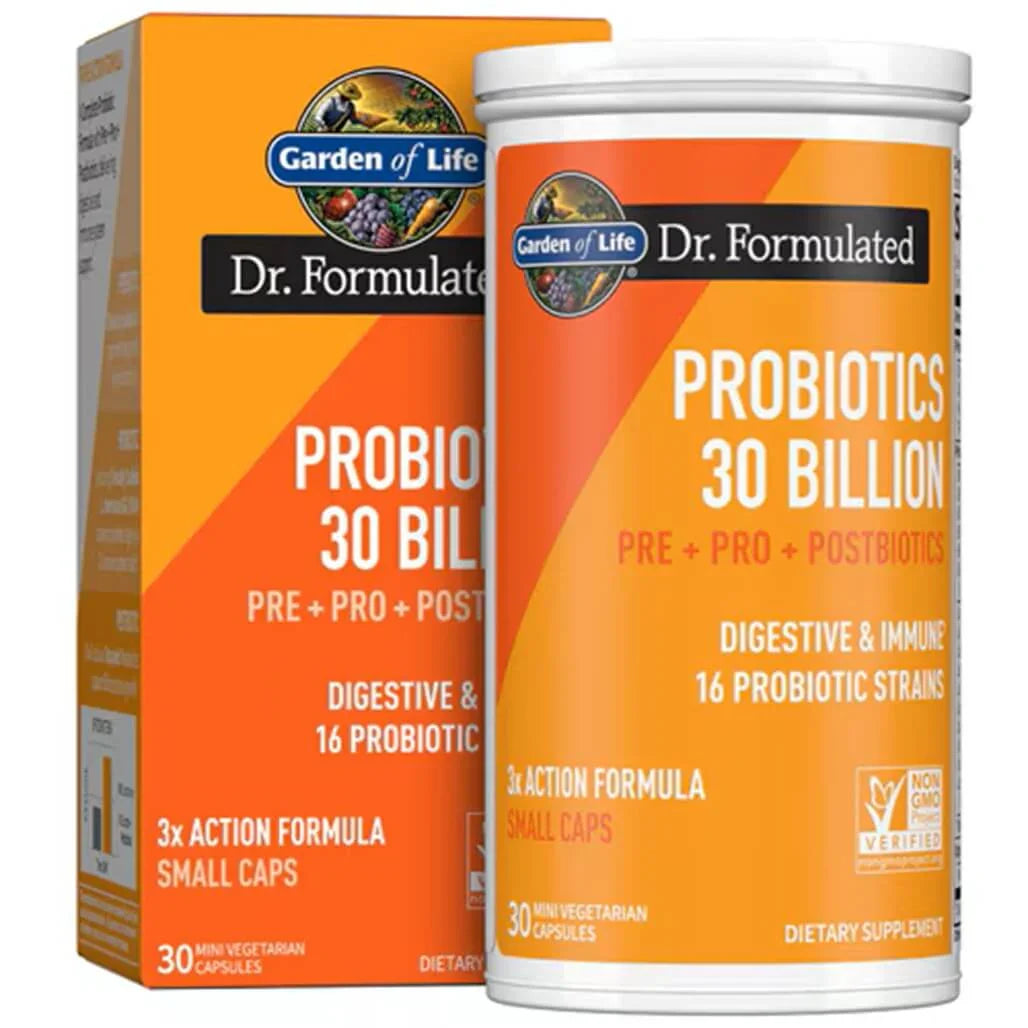 Garden of Life Dr. Formulated Probiotics 30 Billion Pre + Pro + Postbiotics (30 Vegetarian Capsules) - Buy at New Green Nutrition