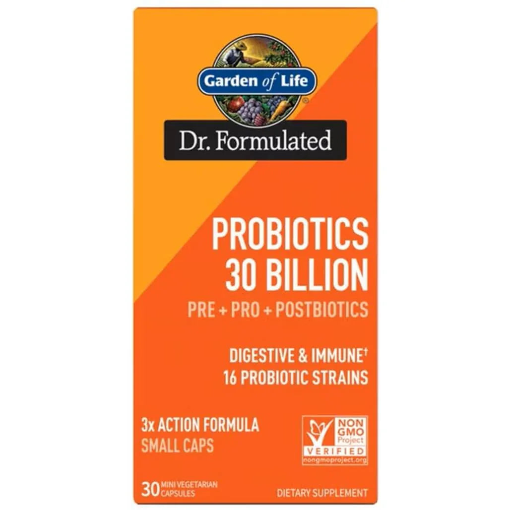 Garden of Life Dr. Formulated Probiotics 30 Billion Pre + Pro + Postbiotics (30 Vegetarian Capsules) - Buy at New Green Nutrition