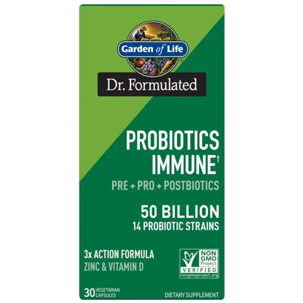 Garden of Life Dr. Formulated Probiotics Immune Pre + Pro + Postbiotics 50 Billion 30 (vegetarian Capsules) - Buy at New Green Nutrition