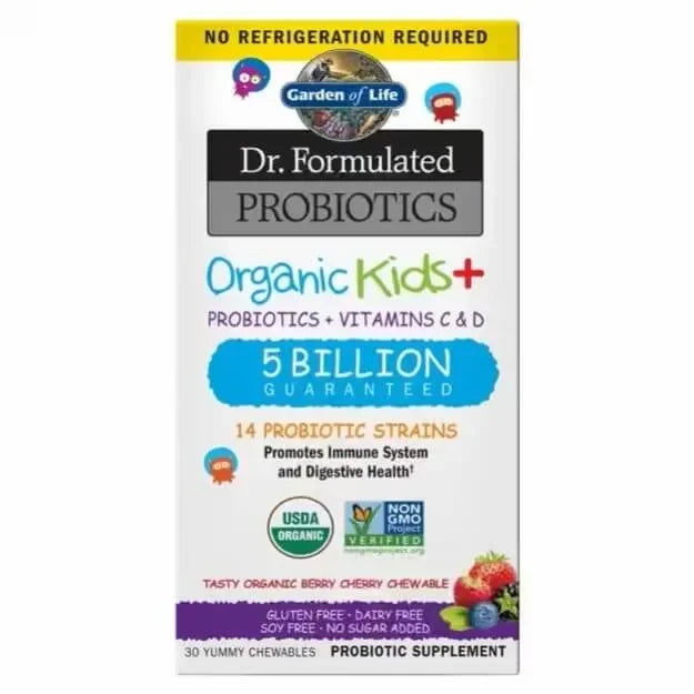 Garden of Life Dr. Formulated Probiotics Organic Kids Berry Cherry 5 Billion CFU (30 Gummies) - Buy at New Green Nutrition