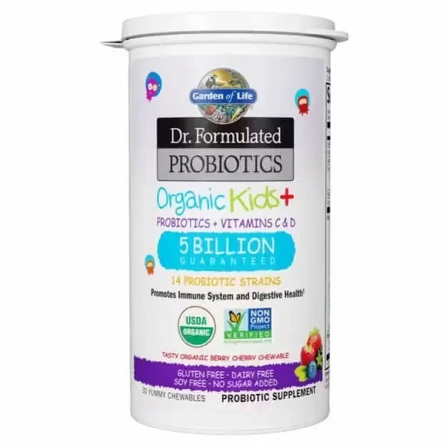 Garden of Life Dr. Formulated Probiotics Organic Kids Berry Cherry 5 Billion CFU (30 Gummies) - Buy at New Green Nutrition