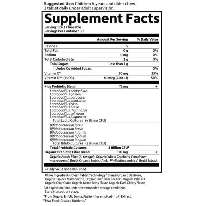 Garden of Life Dr. Formulated Probiotics Organic Kids Berry Cherry 5 Billion CFU (30 Gummies) - Buy at New Green Nutrition