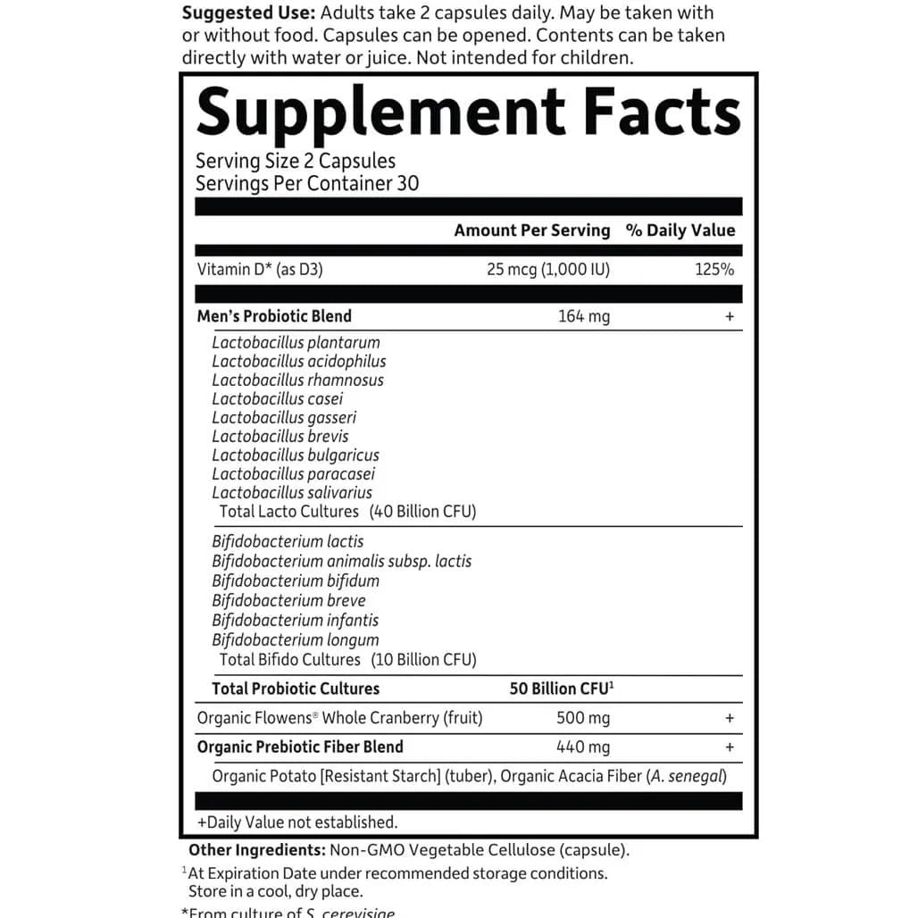 Garden of Life Dr. Formulated Probiotics Prostate+ 50 Billion CFU (60 Veggie Capsules) - Buy at New Green Nutrition