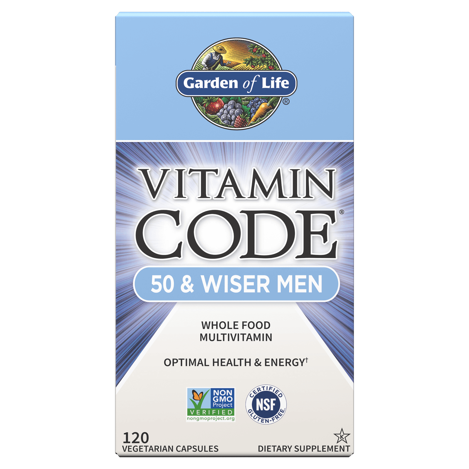 Garden of Life Vitamin Code 50 & Wiser Men (120 Veggie Caps) - Buy at New Green Nutrition