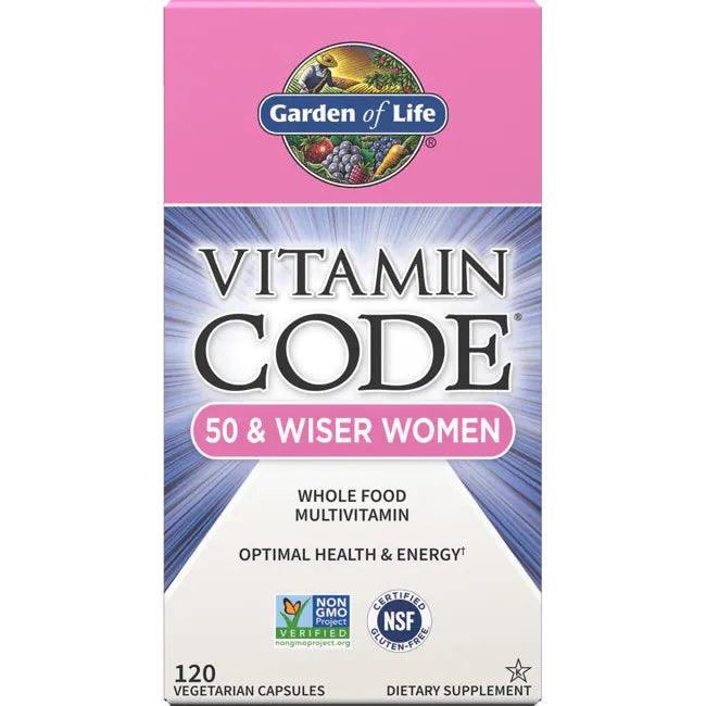 Garden of Life Vitamin Code 50 & Wiser Women (120 Veggie Caps) - Buy at New Green Nutrition
