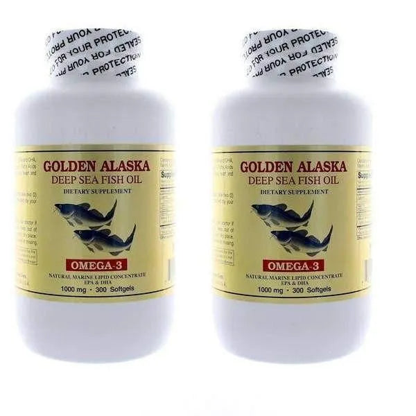 Golden Alaska Deep Sea Fish Oil 1000 mg (300 Softgels) - 2 Bpttles - Buy at New Green Nutrition