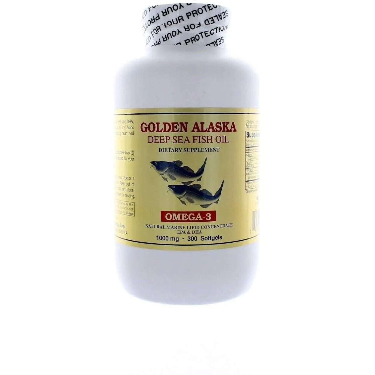 Golden Alaska Deep Sea Fish Oil 1000 mg (300 Softgels) - 2 Bpttles - Buy at New Green Nutrition