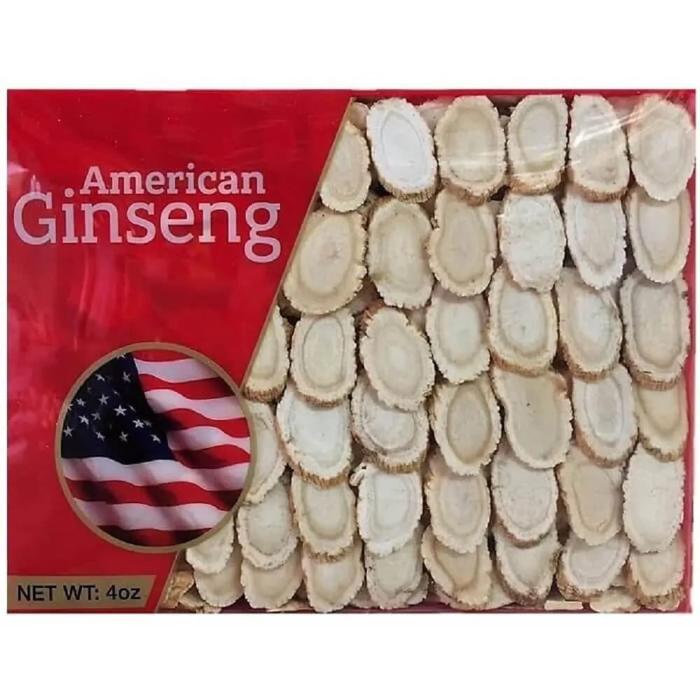 Hand Selected A Grade American Ginseng Slice Medium Size (4 Oz. Box) - Buy at New Green Nutrition