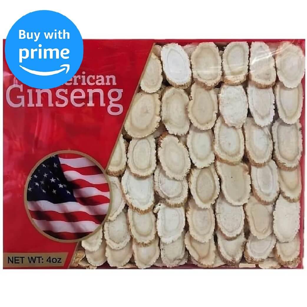 Hand Selected A Grade American Ginseng Slice Medium Size (4 Oz. Box) - Buy at New Green Nutrition