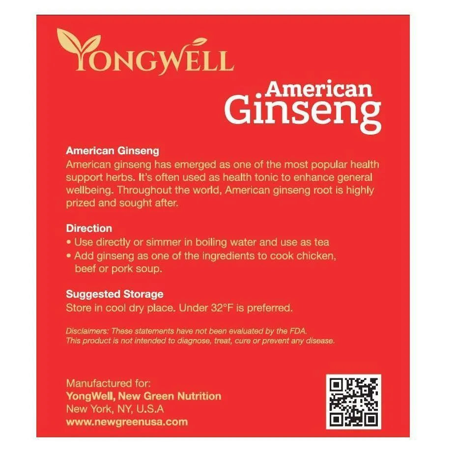 Hand-selected A Grade American Ginseng Slices - Medium Size (Gift Bag） - Buy at New Green Nutrition