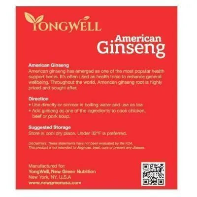 Hand-Selected American Ginseng Root- Medium Size Original Root (Gift Bag） - Buy at New Green Nutrition