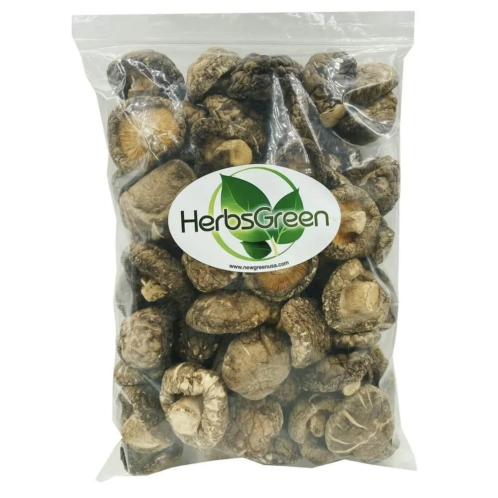 Hersbgreen A Grade Dried Shiitake Mushrooms (1 LB.) - Buy at New Green Nutrition