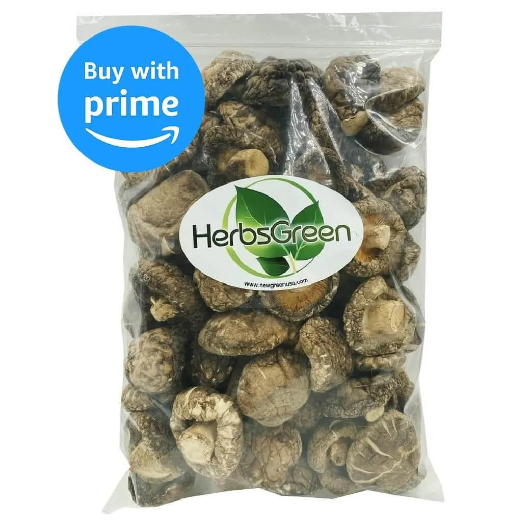 Hersbgreen A Grade Dried Shiitake Mushrooms (1 LB.) - Buy at New Green Nutrition
