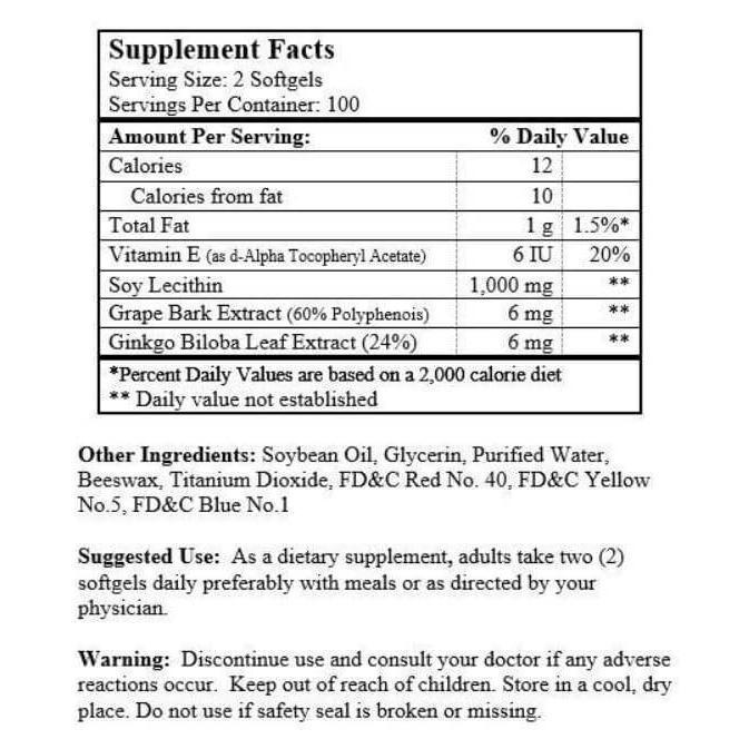 Hyper Lecithin+Ginkgo+OPC+Vitamin E (200 Softgels) - Buy at New Green Nutrition