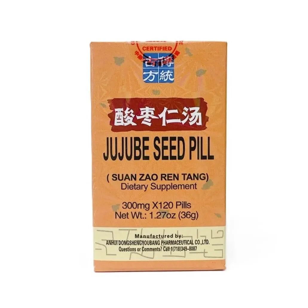 Jujube Seed Pill, Suan Zao Ren Tang 300mg (120 Pills) - Buy at New Green Nutrition
