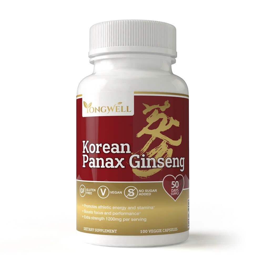 Korean Panax Ginseng Extra Strength 1200mg (100 Veggie Capsules) - Buy at New Green Nutrition