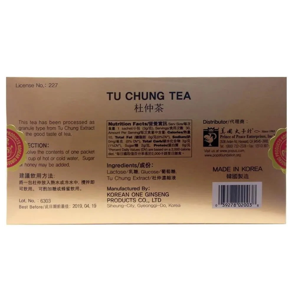 Korean Tu Chung Tea (30 Teabags) - Buy at New Green Nutrition