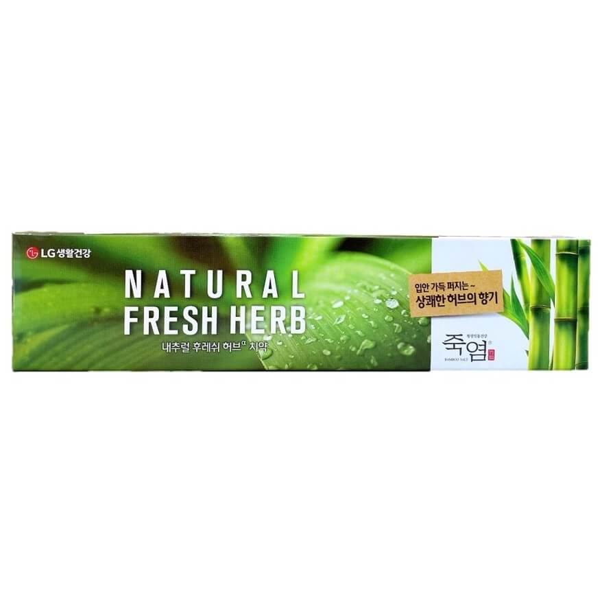 LG Natural Bamboo Salt Toothpaste Fresh Herb Scent (160g) - Buy at New Green Nutrition