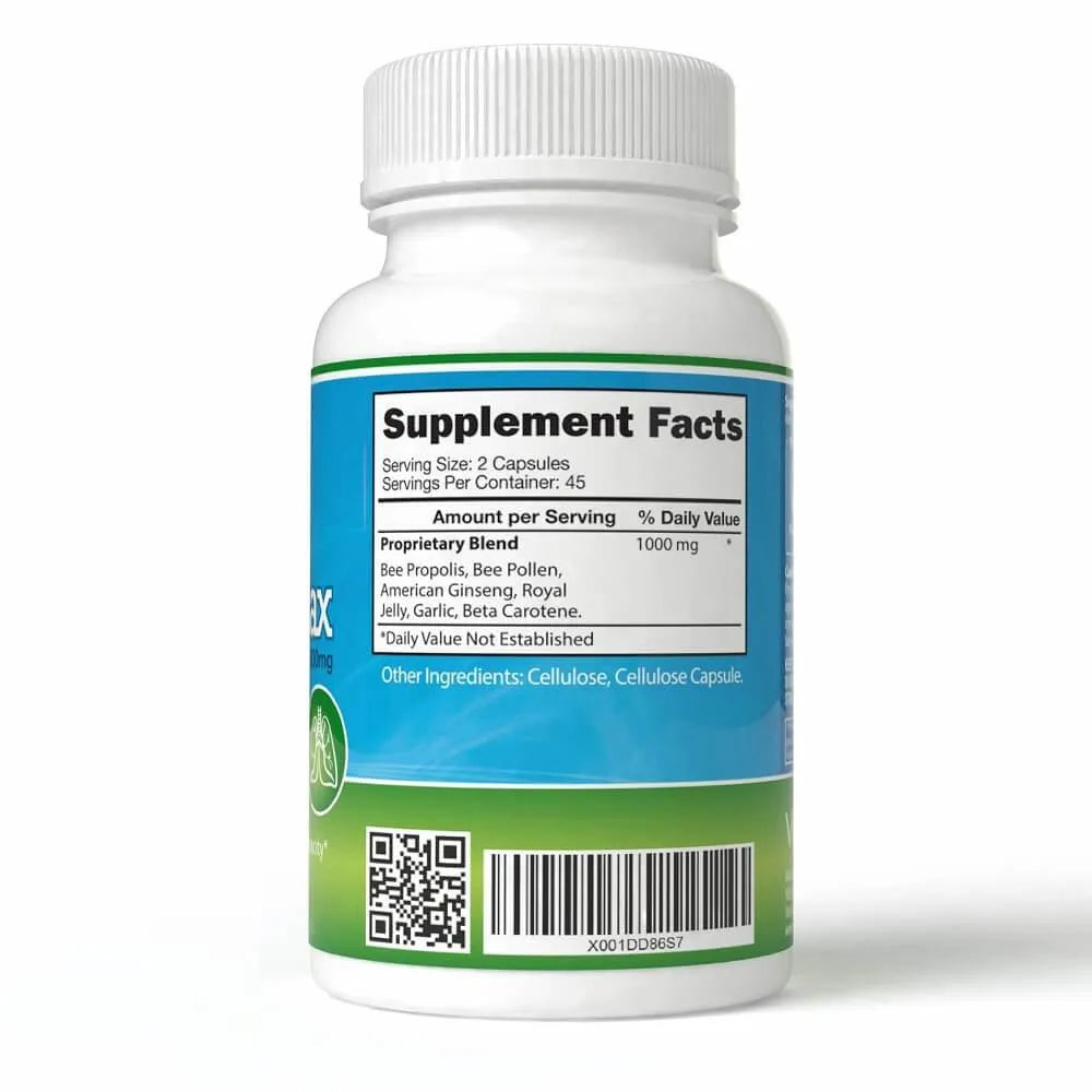 Lung Care Max, Special Antioxidant Lung Formula with American Ginseng, Bee Propolis, and Royal Jelly (90 Capsules) - Buy at New Green Nutrition