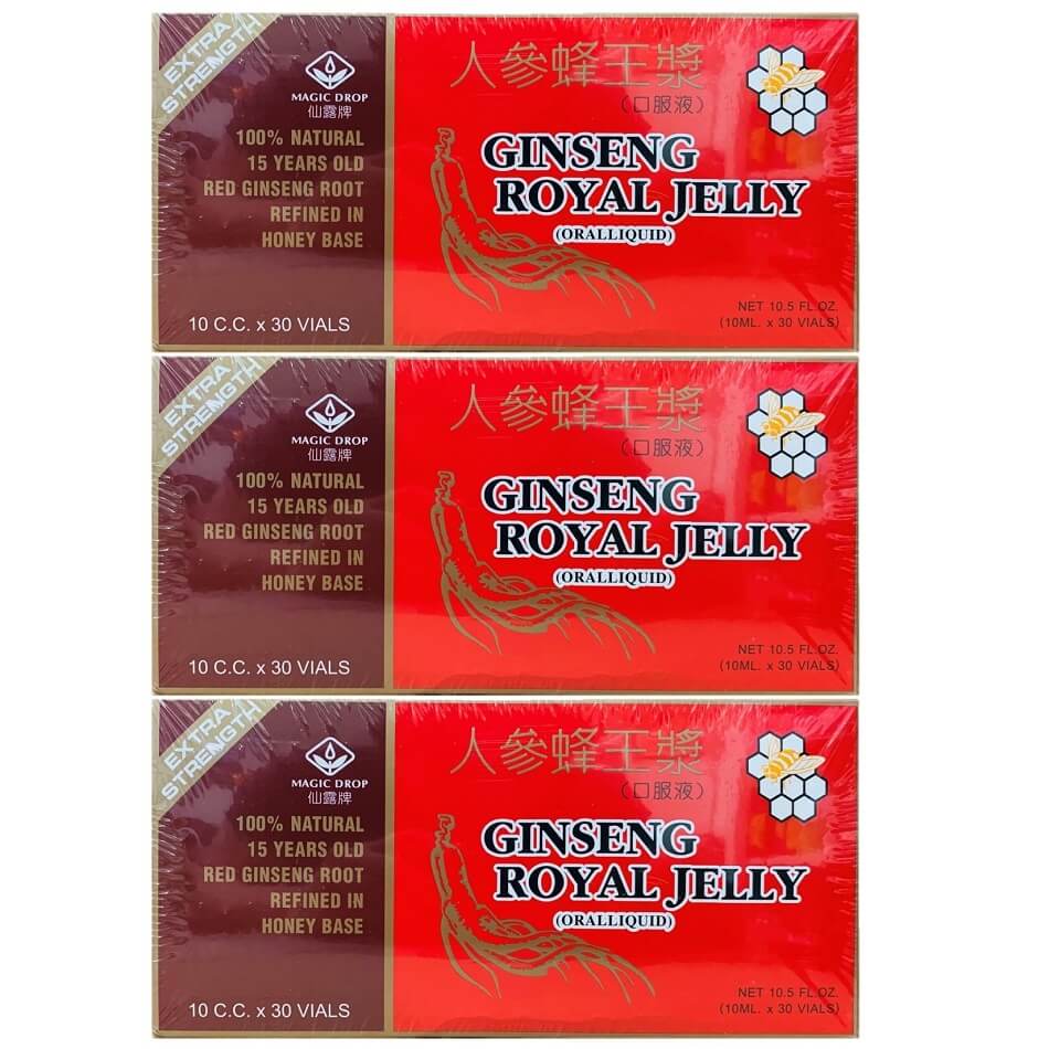 Magic Drop Ginseng Royal Jelly, 15 Years Old Red Ginseng Root (30 Vials) - 3 Boxes - Buy at New Green Nutrition