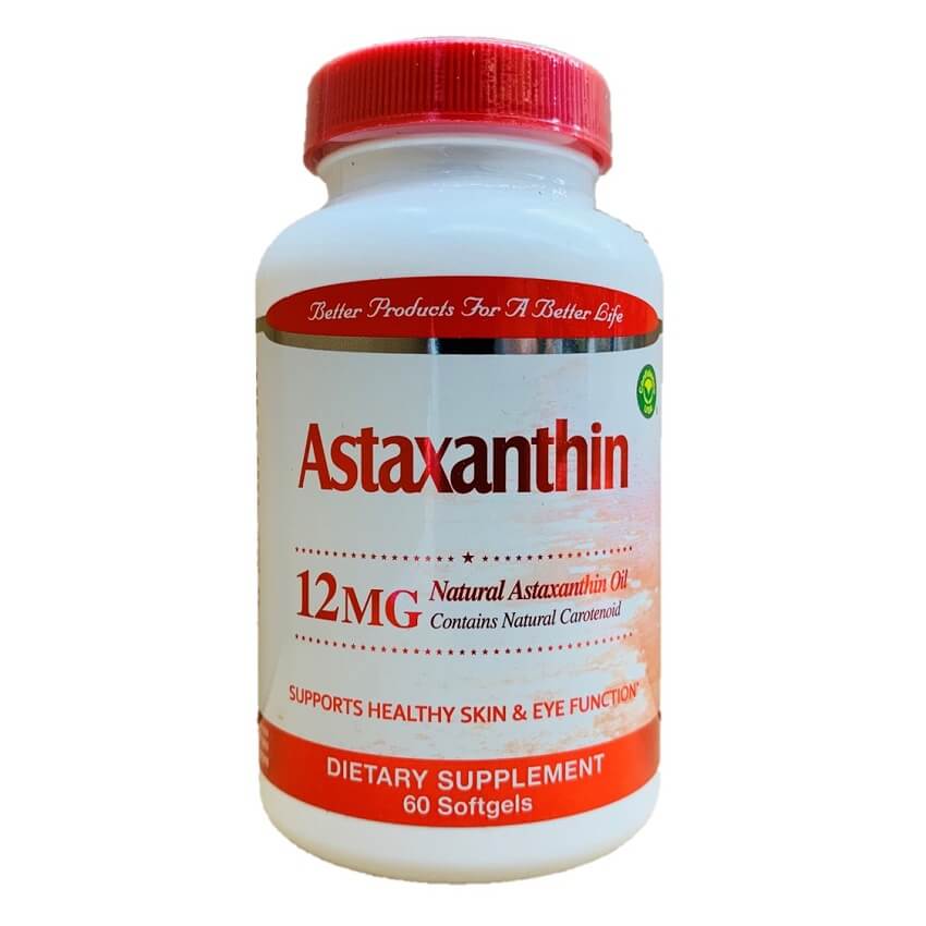 Natural Astaxanthin 12mg (60 Softgels) - Buy at New Green Nutrition