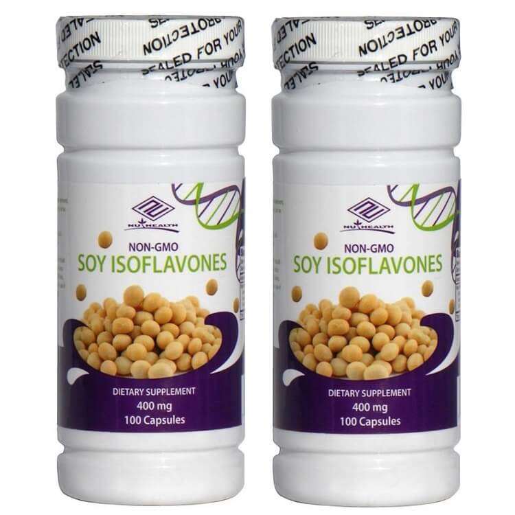 Natural Non-GMO Soy Isoflavones 400 mg (100 Capsules) - 2 Bottles - Buy at New Green Nutrition