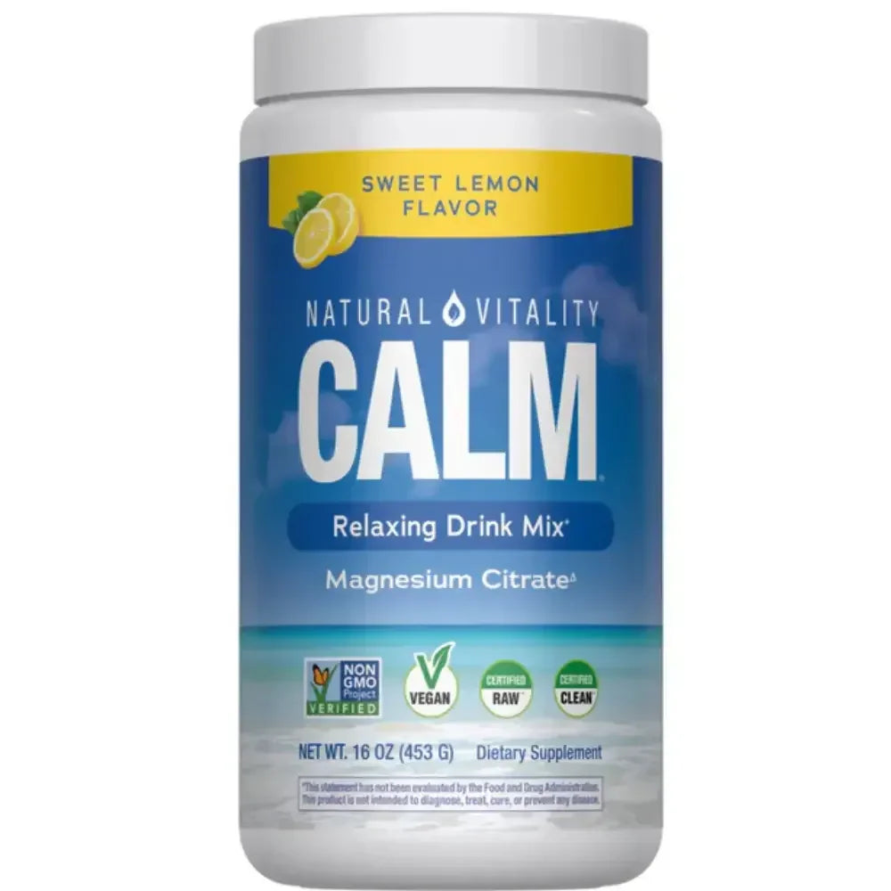 Natural Vitality Calm Magnesium Supplement Sweet Lemon Flavor (16 oz) - Buy at New Green Nutrition