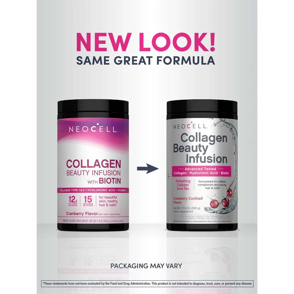 Neocell Collagen Beauty Infusion Cranberry Cocktail Flavor (11.6oz 330g) - Buy at New Green Nutrition