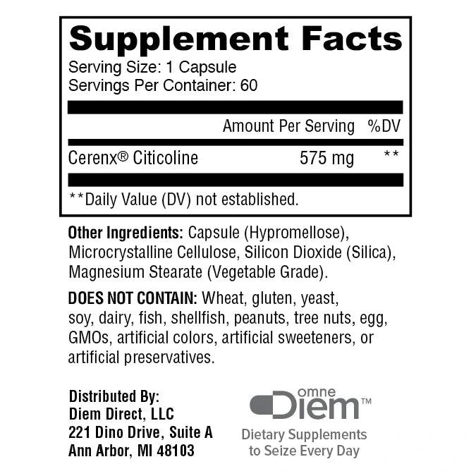Omne Diem Brain Support with Cerenx (60 Capsules) - Buy at New Green Nutrition