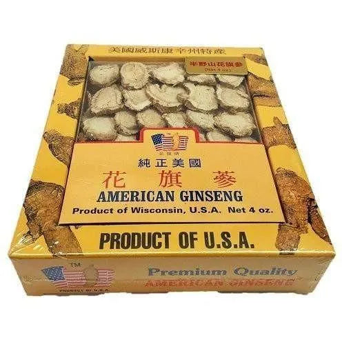 Premium American Ginseng Slices-Medium Slice (4oz Box) - Buy at New Green Nutrition