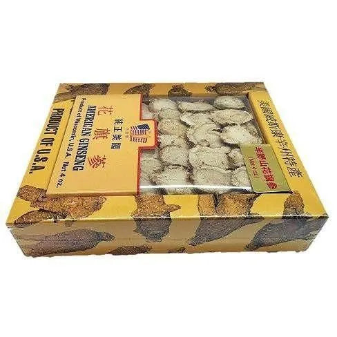 Premium American Ginseng Slices-Medium Slice (4oz Box) - Buy at New Green Nutrition