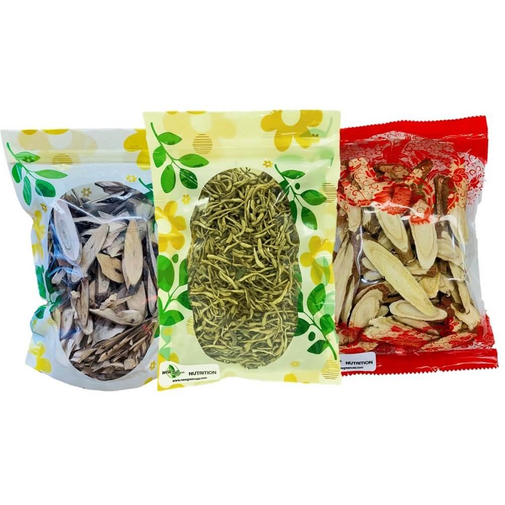 Premium Herb Set - Honeysuckle, Gan Cao Slice, & Ban Lan Gen Slice - Buy at New Green Nutrition