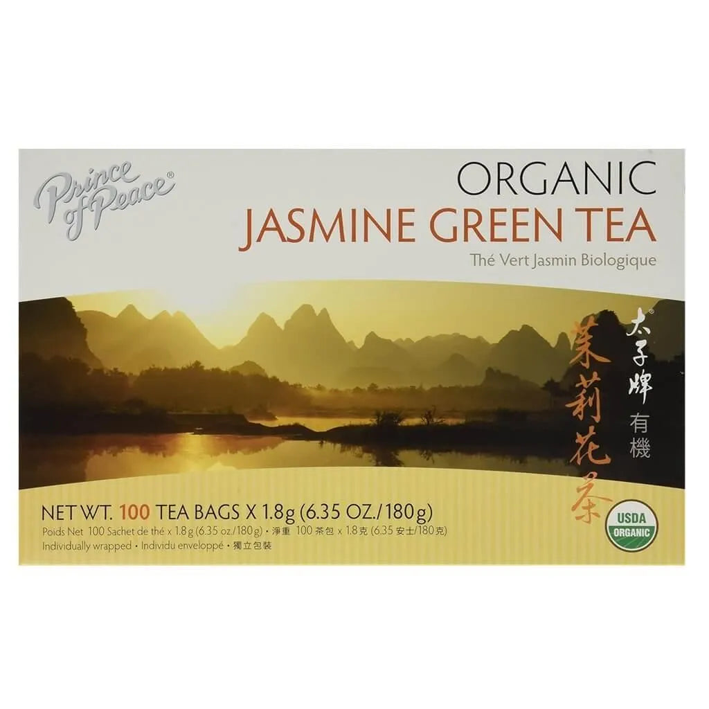 Prince of Peace USDA Organic Jasmine Green Tea (100 Teabags) - Buy at New Green Nutrition