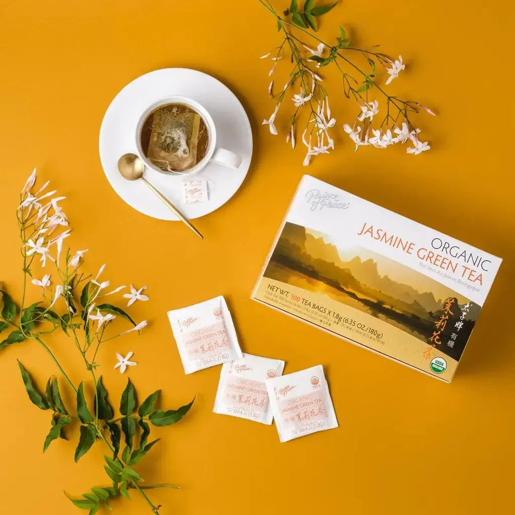 Prince of Peace USDA Organic Jasmine Green Tea (100 Teabags) - Buy at New Green Nutrition