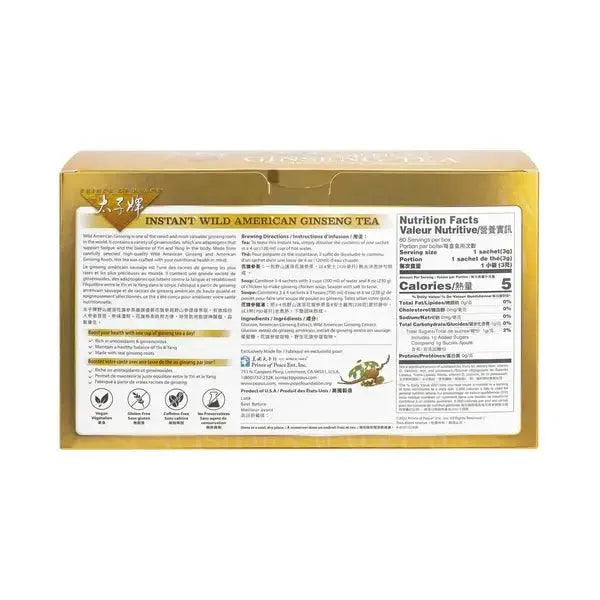 Prince of Peace Wild American Ginseng Instant Tea (80 Sachets) - Buy at New Green Nutrition