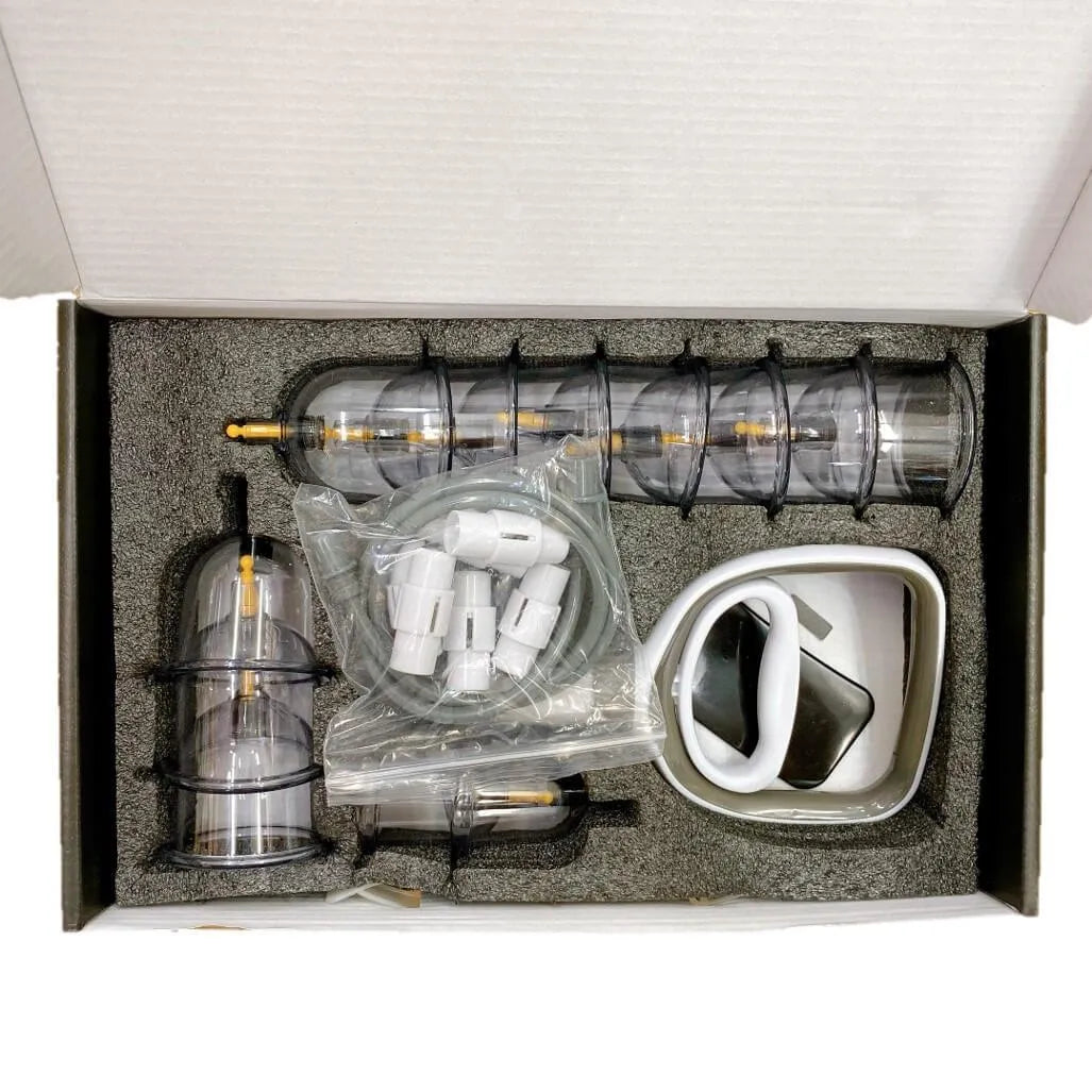 Professional Acupoint Cupping Set, 4th Generation Pump Gun & Cups (12 Cups) - Buy at New Green Nutrition