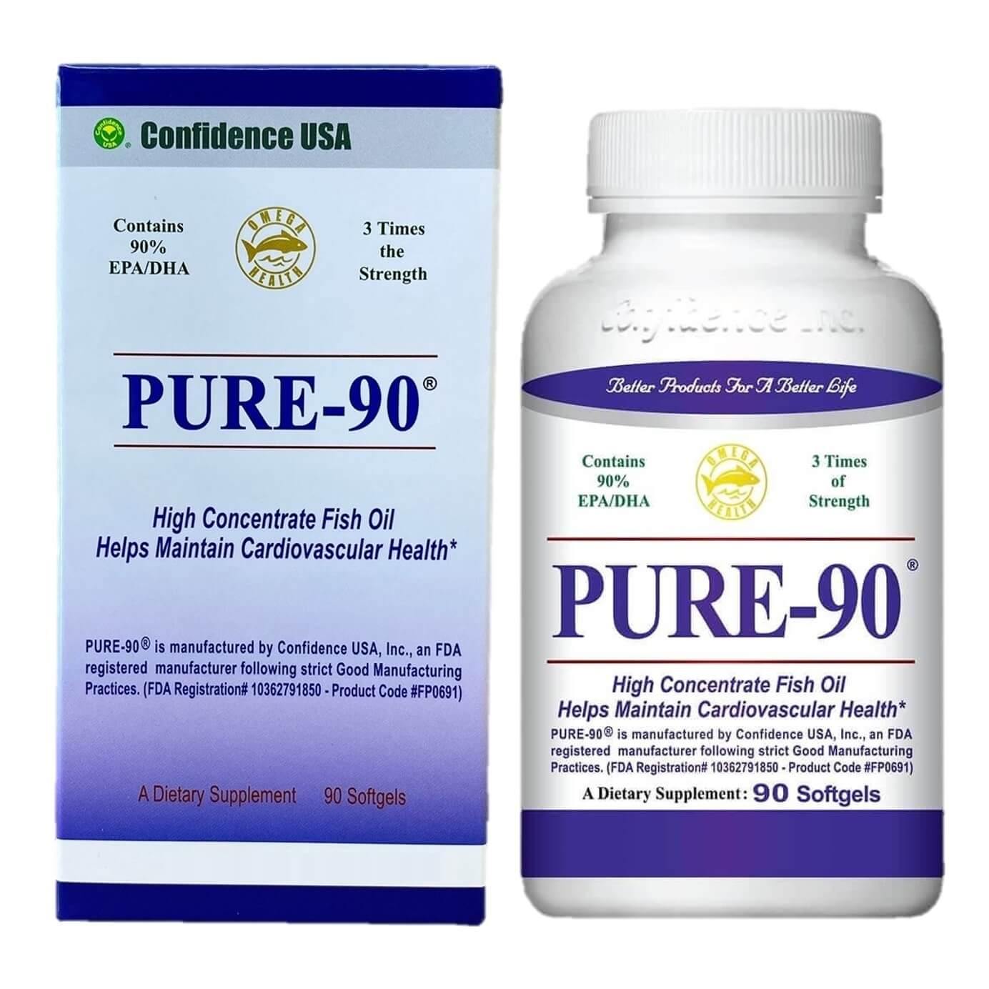 Pure-90 High Concentrate Fish Oil, 900mg EPA & DHA (90 Softgels) - Buy at New Green Nutrition