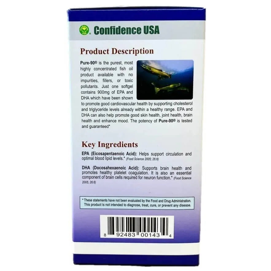 Pure-90 High Concentrate Fish Oil, 900mg EPA & DHA (90 Softgels) - Buy at New Green Nutrition