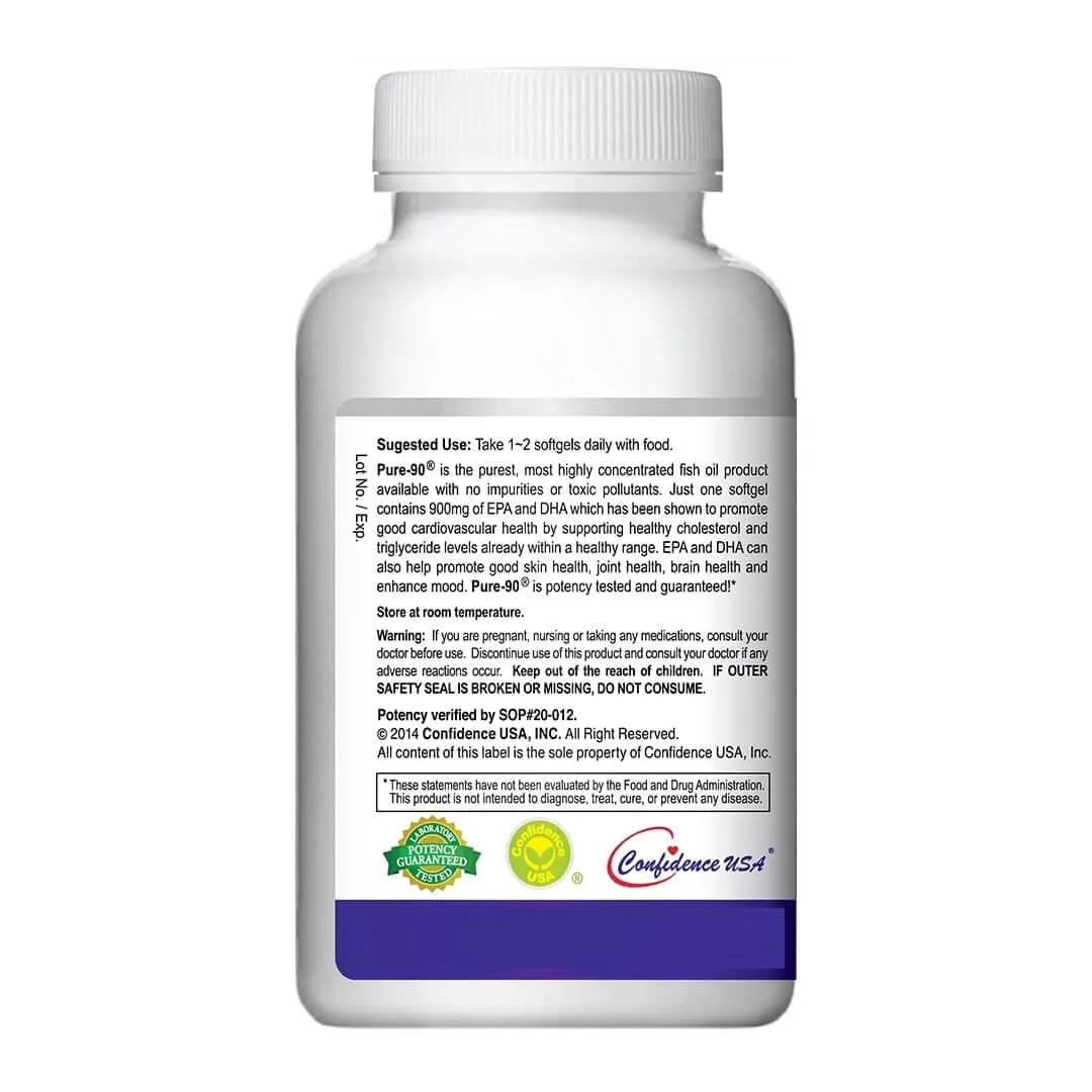 Pure-90 High Concentrate Fish Oil, 900mg EPA & DHA (90 Softgels) - Buy at New Green Nutrition