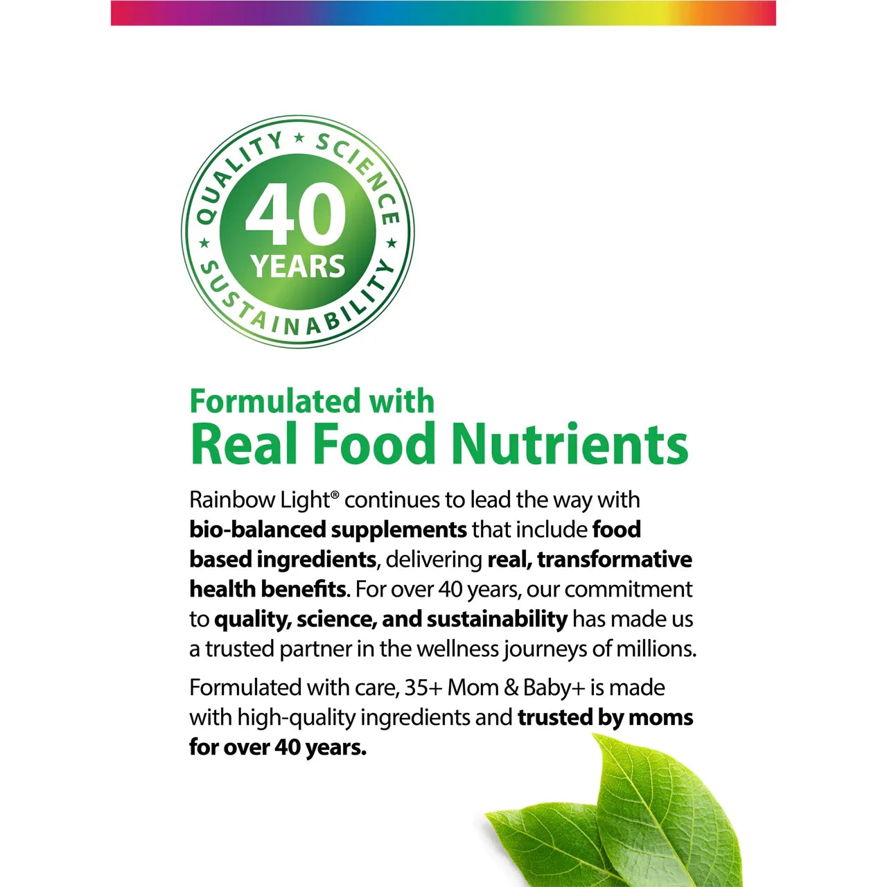 Rainbow Light 35+ Mom & Baby + Real Food Nutrients (60 Caplets) - Buy at New Green Nutrition